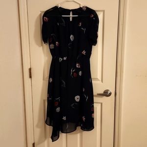 Banana Republic Blue Flower Sheer Midi Dress Size 6!